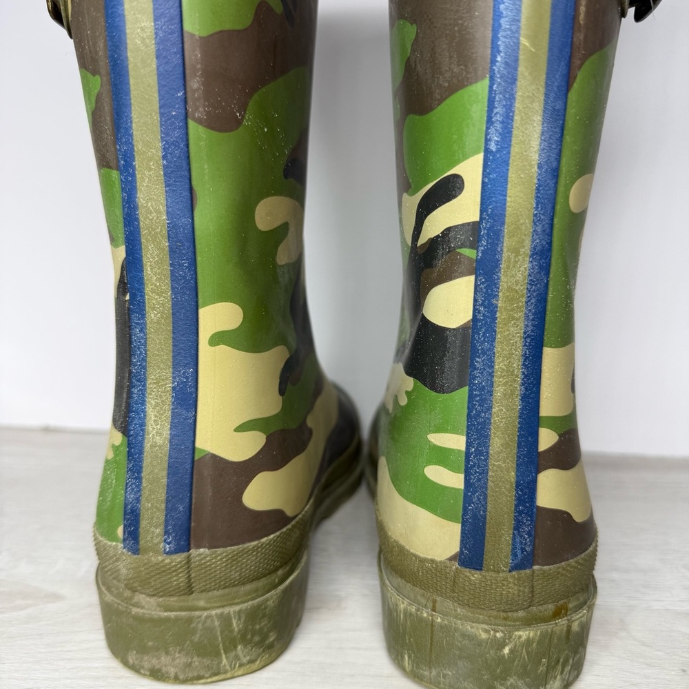 Joules Junior Boys Camo Welly Boots Size 3 - Picture 6 of 8